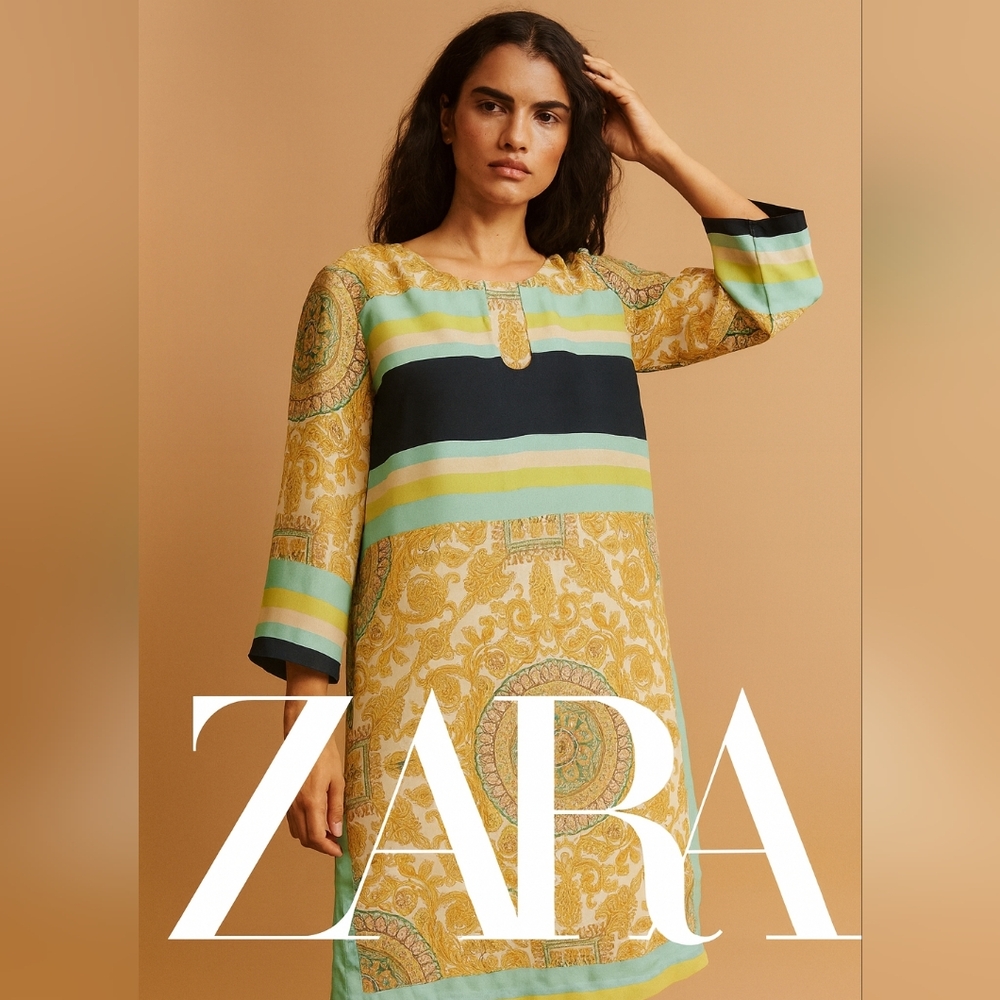 ZARA Venetian Tunic Shift dress Sz S LIKE NEW